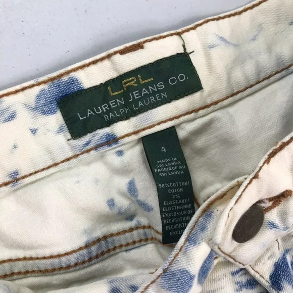 LRL RALPH LAUREN - Cut-off Ripped Shorts Sz4 Ins 3.5 - Picture 3 of 8